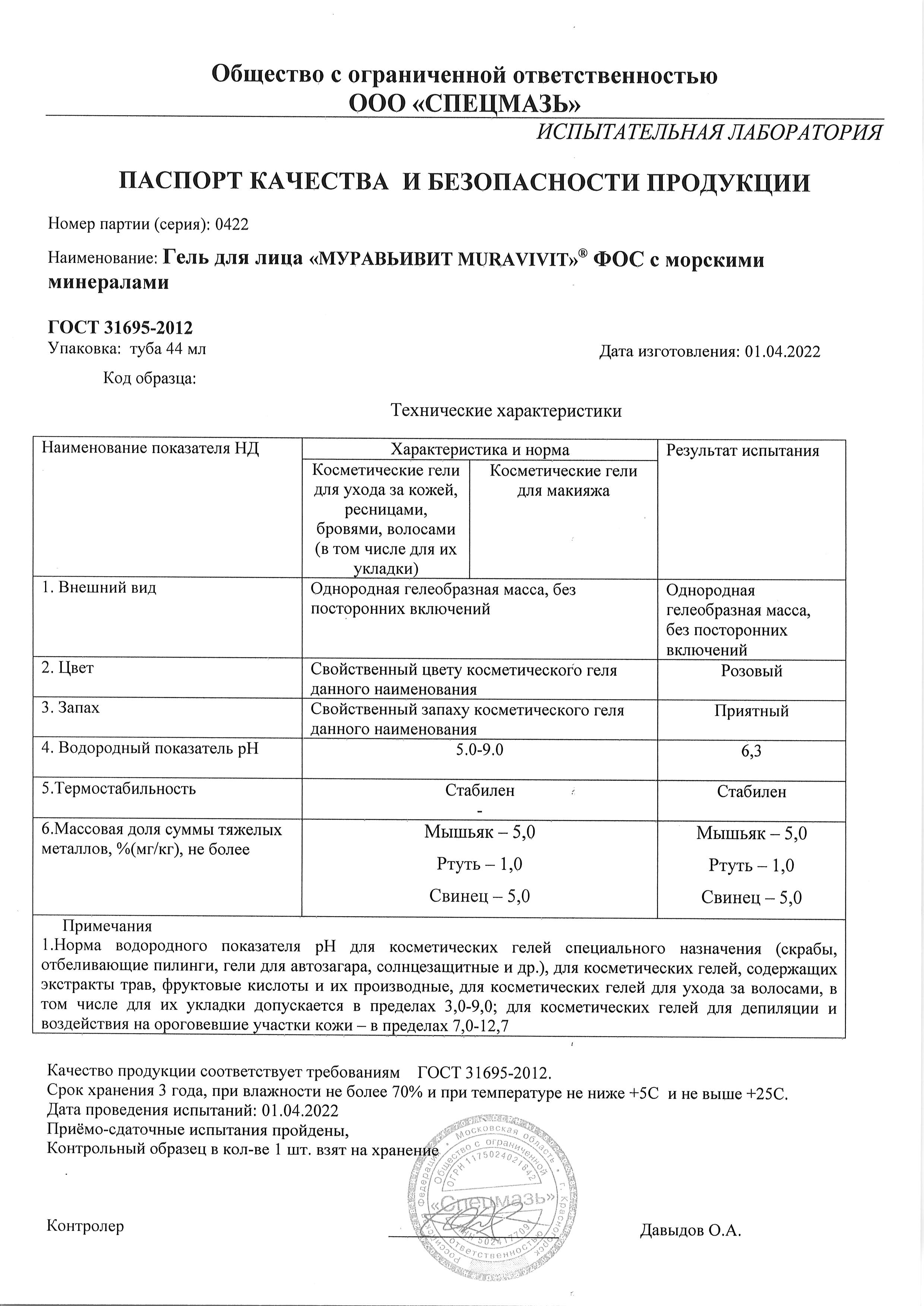 Паспорт №042022